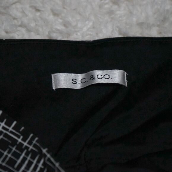 SC & Co Work Legging Pants Ankle Women Size 8 Black and White - Picture 3 of 8